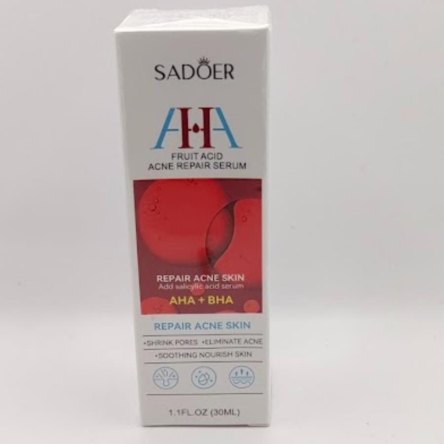 Sadoer Serum Reparador de Piel con Ácido de Frutas AHA + BHA 30ml 🍓✨ — Control de Acné y Renovación Celular
